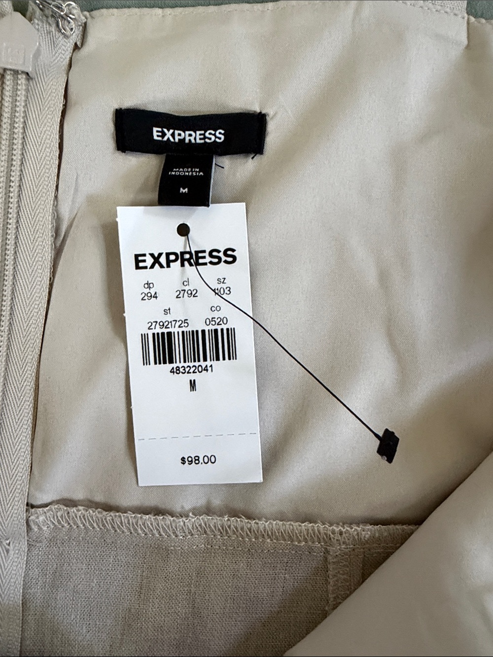Express Tan Strappy Sweetheart Jumpsuit - Picture 2 of 5